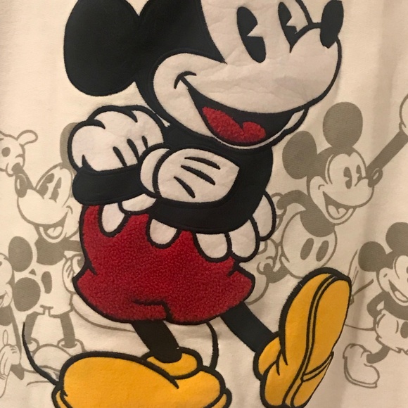 Disneyland Paris Mickey hoodie women 2X white embroidery cotton spell out Mickey - Picture 7 of 14